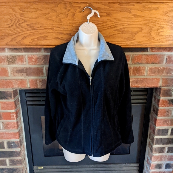 Cottage Street black fleece 3/4 sleeve pullover size medium - Picture 1 of 2